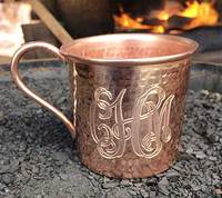 Hammered Copper Mug with Customized Logo