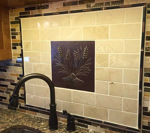 Custom 12x 12 Hammered Copper Tile